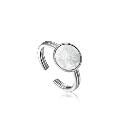 Sunbeam Emblem Silver Adjustable Ring