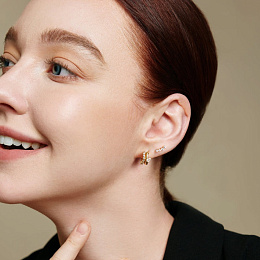Ania Haie 14K Ոսկեպատ Արծաթյա Ականջօղ/ E056-04G