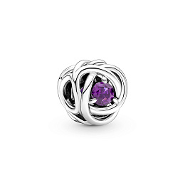 Sterling silver charm with sweet grape purple/Серебряный шарм с сиреневым кристаллом