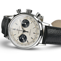 Intra-matic Chronograph H - Silver dial - Black st