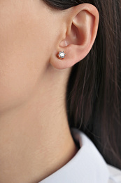 Earring Brilli small rosegold crystal