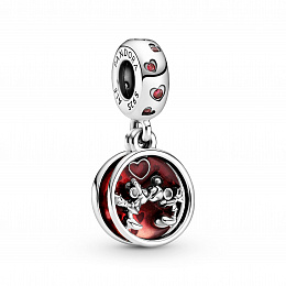 Disney Mickey and Minnie sterling silverdangle with red cubiczirconia and redenamel /799298C01