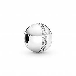 Sterling silver clip with clear cubic zirconia andsilicone grip 
