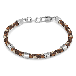 Silicon bracelet and brown nautical rope with semi