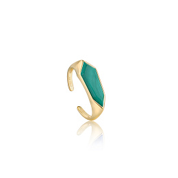 MALACHITE EMBLEM ADJUSTABLE RING