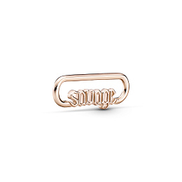 Savage script 14k rose gold-plated word link /789659C00