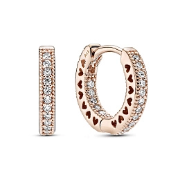 PANDORA Rose 14K Վարդագույն ոսկու պատվածքով Արծաթյա Ականջօղ/ 286317C01