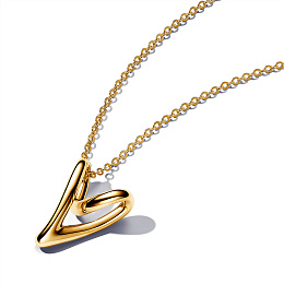 Heart pendant 14k gold-plated necklace