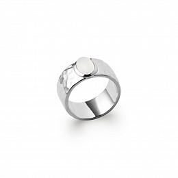 RING SILVER 925 RHODIUM PLATED MOON STONE