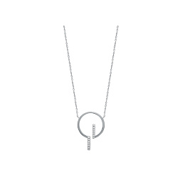 NECKLACEPLATED CZ SILVER 925 RHODIUM