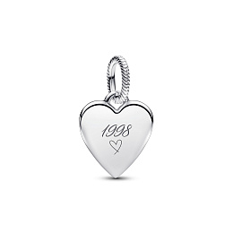 Engravable heart sterling silver pendant