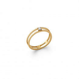 RING 18 KT GOLD PLATED CZ