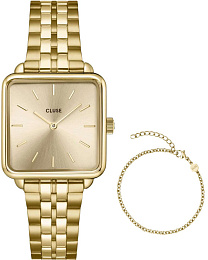 Gift Box La Tétragone Full Gold Steel Watch & Curb