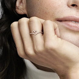 PANDORA Rose 14K Rose Gold Plated Silver Ring/ 189302C01-56