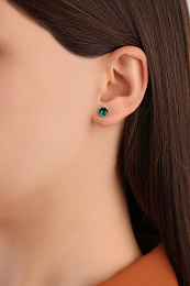 Earring Uno rhod.emerald