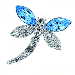 Brooch Libella rhod. aqua