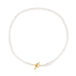 SILVER GOLD PLATED CHOKER CUL PEARL 42CM