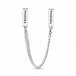 Sterling silver safety chain with clear cubiczirco