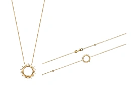 Maison de la Bijouterie 18K Gold Plated Brass Necklace and Bracelet Set