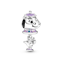 Disney Mrs. Potts and Chip sterling silver charm with purple, pink,blue and black enamel /799015C01