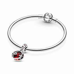 Disney Mickey and Minnie sterling silverdangle with red cubiczirconia and redenamel /799298C01
