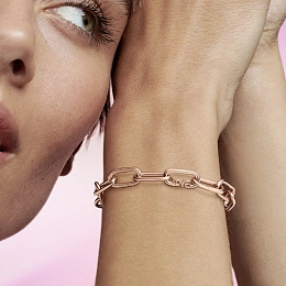 PANDORA Me 14K Rose Gold Plated Silver Bracelet Connector/ 789686C00