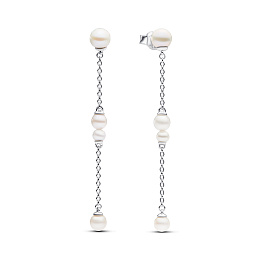 Sterling silver drop Earring with white treated fr