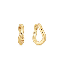Gold Twist Huggie Hoop Earrings
