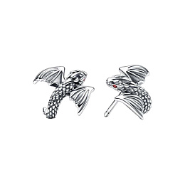 Project House Dragon sterling silver stud earrings with salsa red crystal