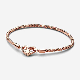 Studded chain 14k rose gold-plated bracelet with h