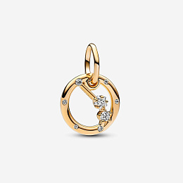 Aries zodiac 14k gold-plated dangle with clear cubic zirconia