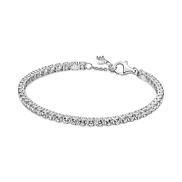 Sterling silver bracelet with clear cubic zirconia