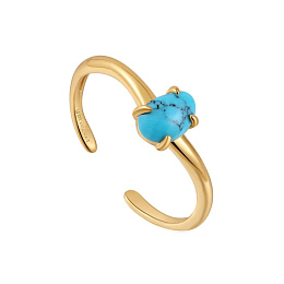 Turquoise Wave Adjustable Ring