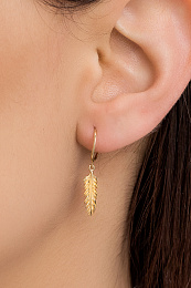 Feather Pendant Lobe Single Earring with new Flexi