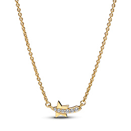 Shooting star 14k gold-plated collier with clear c