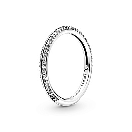 Sterling silver ring with clear cubic zirconia