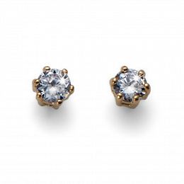 Earring Brilli small gold crystal